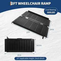 6FT Folding Wheelchair Ramps-800LB Aluminum Portable Wheel Chair Ramps,Aluminum