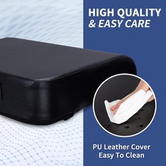 YOUFI Seat Cushion 4″ Memory Foam PU Leather for Sciatica & Back Pain 18x16x4″
