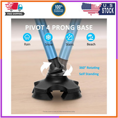 REHAND Foldable Pivot Walking Cane – Adjustable Height, Self‑Standing, Soft Grip