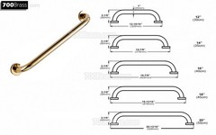 700Brass 12Inch Grab Bar for Hotel/Motel/Home Shower Safety, Solid Brass, Pol…