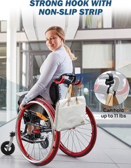 Wheelchair Rollator Cup Holder, 4 Flexible Tabs Hook for Walker Scooter