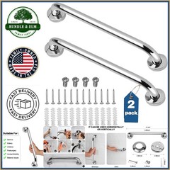 Multi-Purpose Stainless Steel Grab Bars, 18 Inch Bathroom Shower Handles, 2 Pack