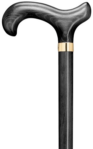 New Black WOOD HERCULES WALKING CANE for BIG & EXTRA TALL Supports up to 500 lbs