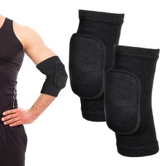 Black Tandem Volleyball Elbow Pads Soft Padded Arm Brace Support for Sports