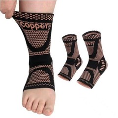 4pcs Copper Ankle Support Compression Strap Achilles Tendon Brace Sprain Sports