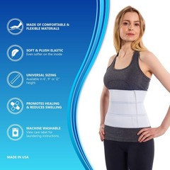Abdominal Binder 12″ 4-Panel Post-Surgery 75″-90″ Latex-Free Made in USA