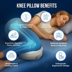 TULARIS Knee Pillow for Side Sleepers Hip Pain – Between Leg Pillow for Side …