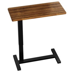 Overbed Bedside Table with Wheels Hospital Bedside Desk,Brown