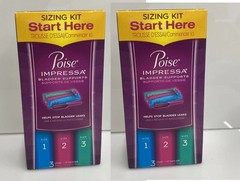 2 Pack Poise Impressa Women’s Bladder Supports 3 CT 1 Of Each Size 1 – 2 – 3