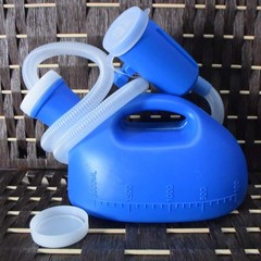 Portable Male Urinal 2000ML 68oz with Tube Blue Spill Proof Reusable Pee Bottle