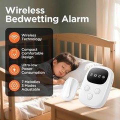 2025 New Wireless Bed Wetting Alarm for Boys and Girls, White Bedwetting Alarm,