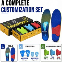 TrioPodo Plantar Fasciitis High Arch Support Inserts Insole Men’s 7.5 Women’s 9