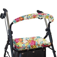 Rollator Walker Seat & Backrest Covers Set – Adjustable Yellow Flower