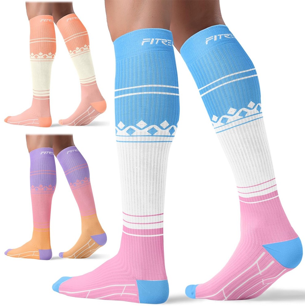 3 Pairs Compression Socks for Women and Men 20-30mmHg- Support Socks for Trav…