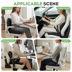 Memory Foam Seat Cushion with Back Support Orthopedic Tailbone Pain Relief Cush