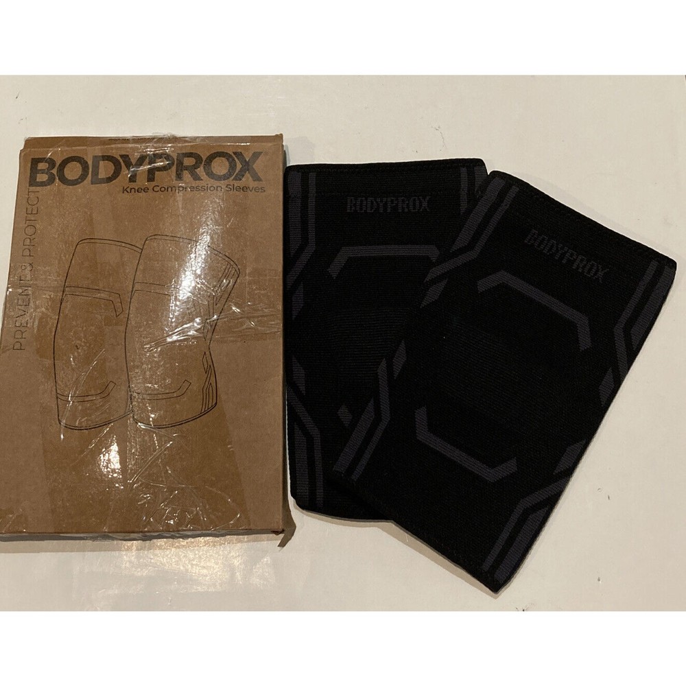 Bodyprox Knee Compression Sleeve (2 Pack) Size Small Support Brace Black