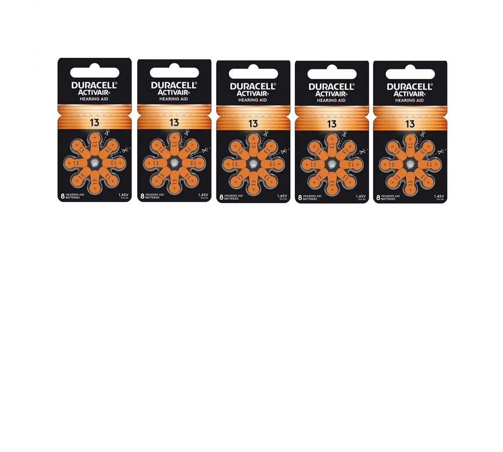 Duracell Hearing Aid Batteries Size 13, 40 Batteries Total. Expiration in 2029