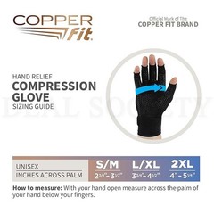 Copper Fit Unisex Hand Relief Compression Gloves Large/X-Large Lot of 2 Pairs