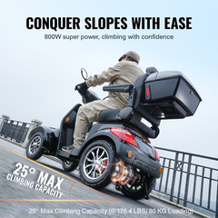 Heavy Duty 4-Wheel Mobility Scooters 31/40Mile 3-Speed 500/450Lbs Capacity