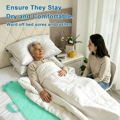 2x Positioning Bed Pad with 8 Handles 34×52 Washable Waterproof Incontinence Pad