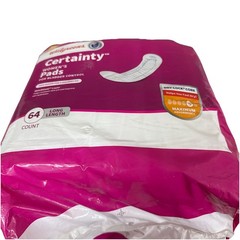 Walgreens Certainty Women’s Incontinence Pads For Bladder Control Long 64 Count