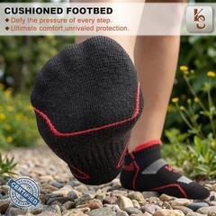 Men Athletic Ankle Socks 6-Pack, Nylon Blend 13-15 6pairs-black8915