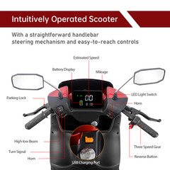 1000W 4-Wheel Heavy Duty Adjustable 3-Seat Electric Power Mobility Scooters