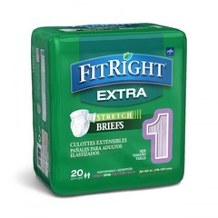 Medline FitRight Extra-Stretch Briefs Medium/Regular Waist Size 30 In to 52 In.