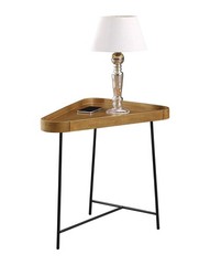 Convenience Concepts Lunar Triangle Wedge End Table 27″ Oak Driftwood/Black