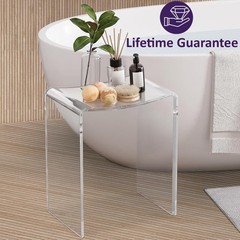 Acrylic Shower Bench for Inside Shower Stool – Non Slip – 300 lbs – 17″ H – I…