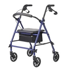Medline Bariatric Rollator Walker W Seat Foldable Heavy Duty 350Lb 6” Wheels NEW