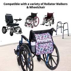 ZHCHG Wheelchair Bags, Backpack with Cup Large, Purple butterfly