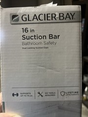Glacier Bay 16.5 in Suction Cup Grab Bar White Portable No Tools Required