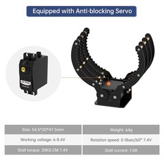 Full Metal Robotic Claw Gripper Arm – 1LB Max Weight, 0-9in Open Range, DIY Robo