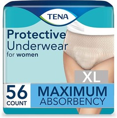 Tena ProSkin Maximum Absorbency Incontinence Underwear for Women, XL, 56 Count