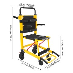 Emergency Patient Transfer Chair, 4-Wheel Evacuation Chair EMS Mobility Chair