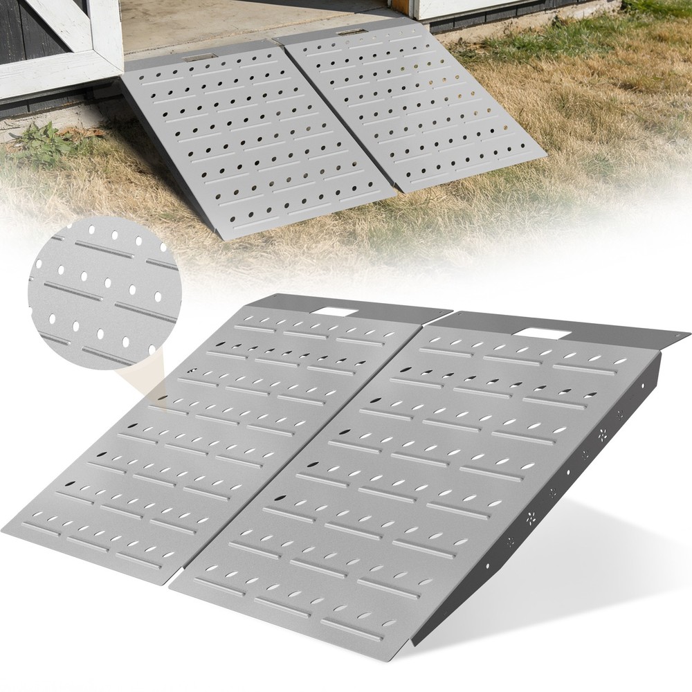 36″x48″ Shed Ramps 1800LB Capacity Alloy Loading Dock Ramp for Garages Barns 2PC