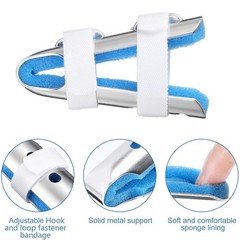 3/6/10 Pcs Finger Splints Metal Support Finger Immobilizer Foam Liner Black, 2 S