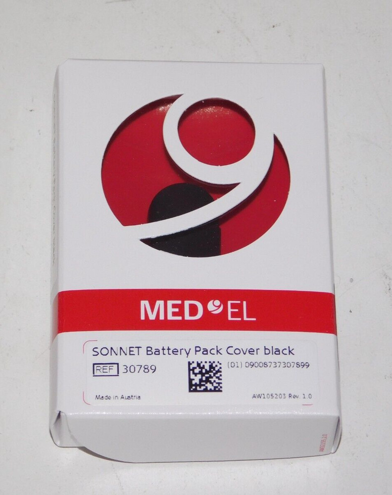 New MED-EL 30789 Sonnet Battery Pack Cover Black Medel Unit in Box Made Austria