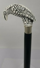 Antique Brass Bird Head Handle Black Wooden Walking Stick Cane New Decorative