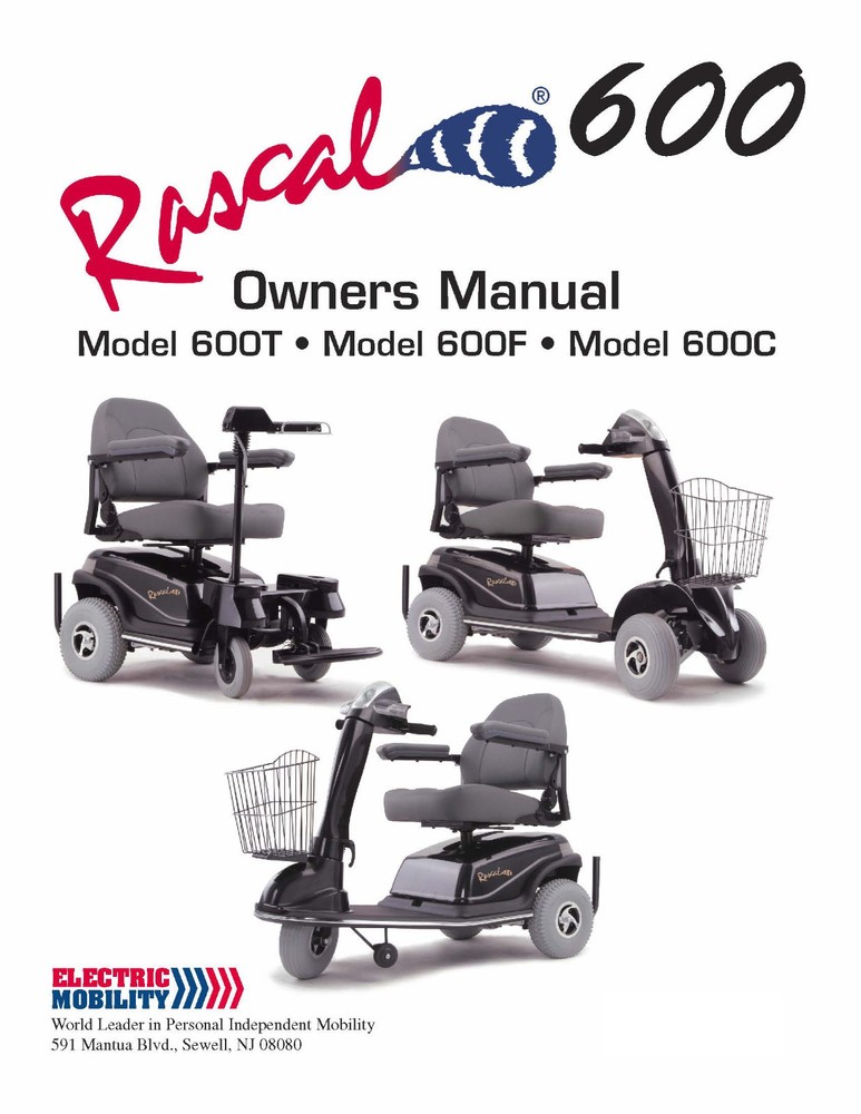OWNER’S MANUAL – Rascal Scooter 600