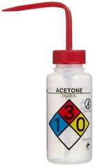 (6pack) Vol. 16oz (500ml) Acetone Wash Bottles, Narrow Mouth, Self-Venting Safet