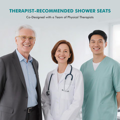 Shower Chair with Removable Arms and Back for Elderly & Disabled, 550 Lbs Shower