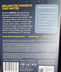 Audien Hearing Atom X ITE Rechargeable Hearing Aids Stream Calls/Music w/ Case