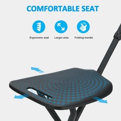 Walking Cane with Seat,Lightweight Foldable, Adjustable, Collapsible for Adults