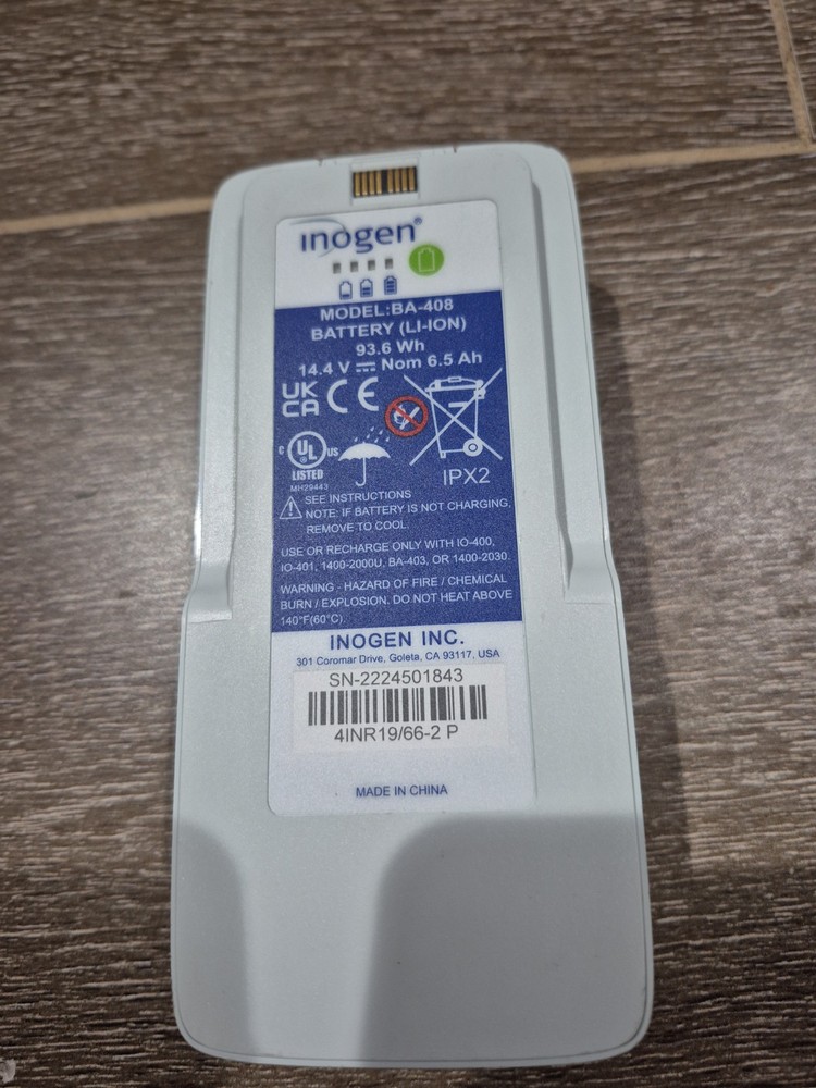 Inogen BA-408 Li-Ion Rechargeable Double Battery 14.4V 6.5Ah 93.6Wh