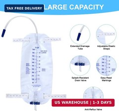 Urinary Drainage Bag 1000ML Urine Catheter Leg Bags 4Pcs with Anti-Reflux Chambe