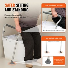 Toilet Safety Rail Adjustable Width Height Bathroom Grab Bar Handle Frame Senior