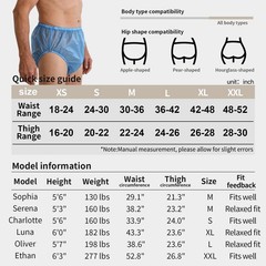 2 Pack Waterproof Adult Incontinence Pants – Reusable Diaper Covers, Side Leak P