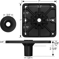 Aluminum Boat Seat Base, 7 X7 Inches, Boat Seat Pedestal Base Mount Plate, for 3